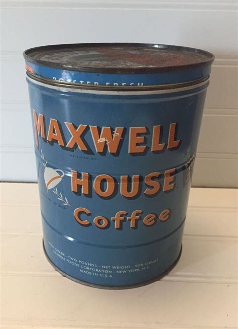 39oz metal maxwell house coffee cans prices|VINTAGE MAXWELL HOUSE COFFEE CAN 39 OZ TIN FOR .